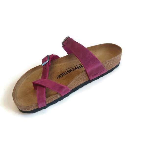 Birkenstock Mayari Oiled Leather Sandals EU 37 Womens 6 Festival Fuchsia Regular - Picture 4 of 11
